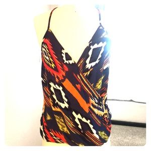 Arden B. Navy multicolored tank camisole